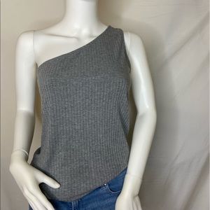 One Shoulder Grey Top